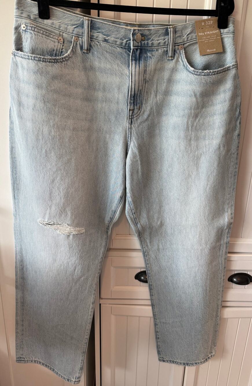 Madewell 90's straight jeans Halstead wash sz 32P NWT